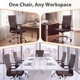thumbnail image 6 of Vyrox Modern Office Chair, Mid-Back Faux Leather Swivel Reception & Conference Chair， Ergonomic Swivel Chair with Arms, Brown, 6 of 7