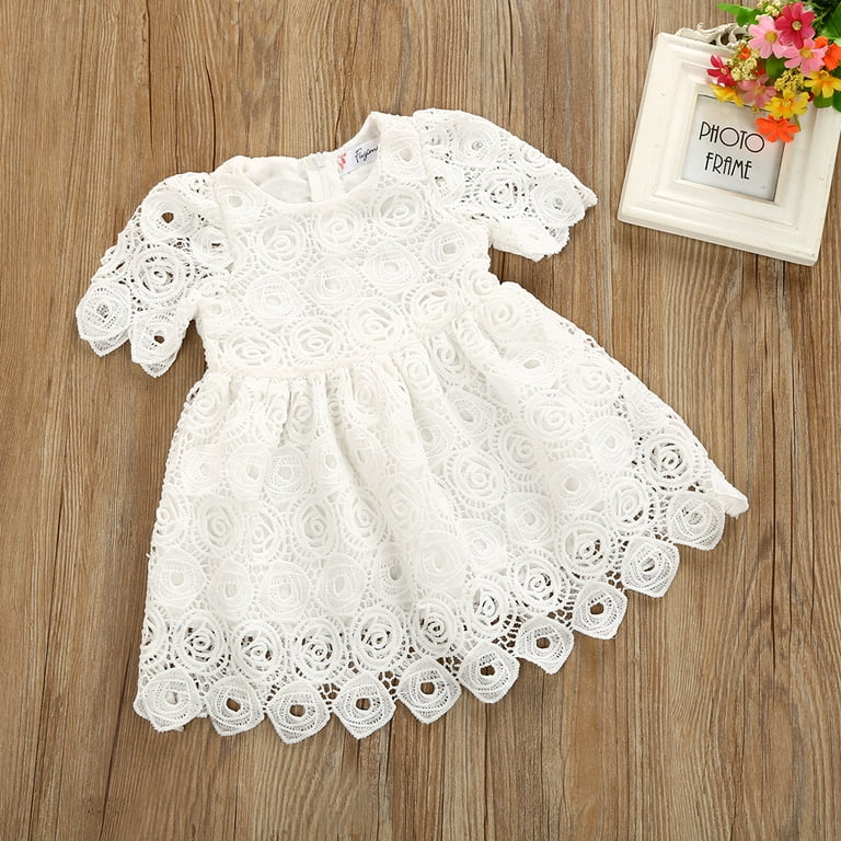 Toddler Infant Baby Girls Princess Dress Lace Flower White Party Wedding  Summer Princess Lace Dress Clothes - Walmart.com