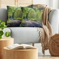 thumbnail image 5 of Ambesonne Spring Throw Pillow Cover 2 Pack, Path in Forest by Lake, 16", Lime Green Grey, 5 of 7
