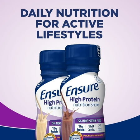 Ensure High Protein Nutrition Shake, Milk Chocolate, 8 fl oz, 12 Count