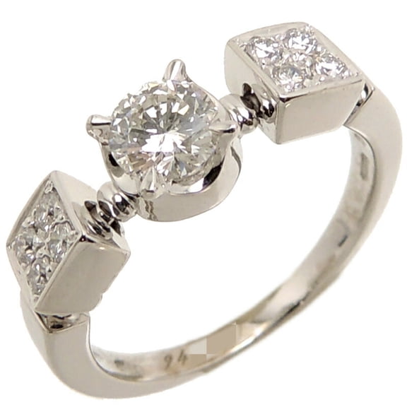 Pre-Owned Bvlgari Lucia Diamond Women's Ring 750 White Gold No. 8 (Good)