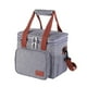 thumbnail image 3 of Bolsa de almuerzo aislada reutilizable de doble capa, bolsa de mano grande con bolsillo frontal, para adultos para trabajo, niño,, 3 of 9