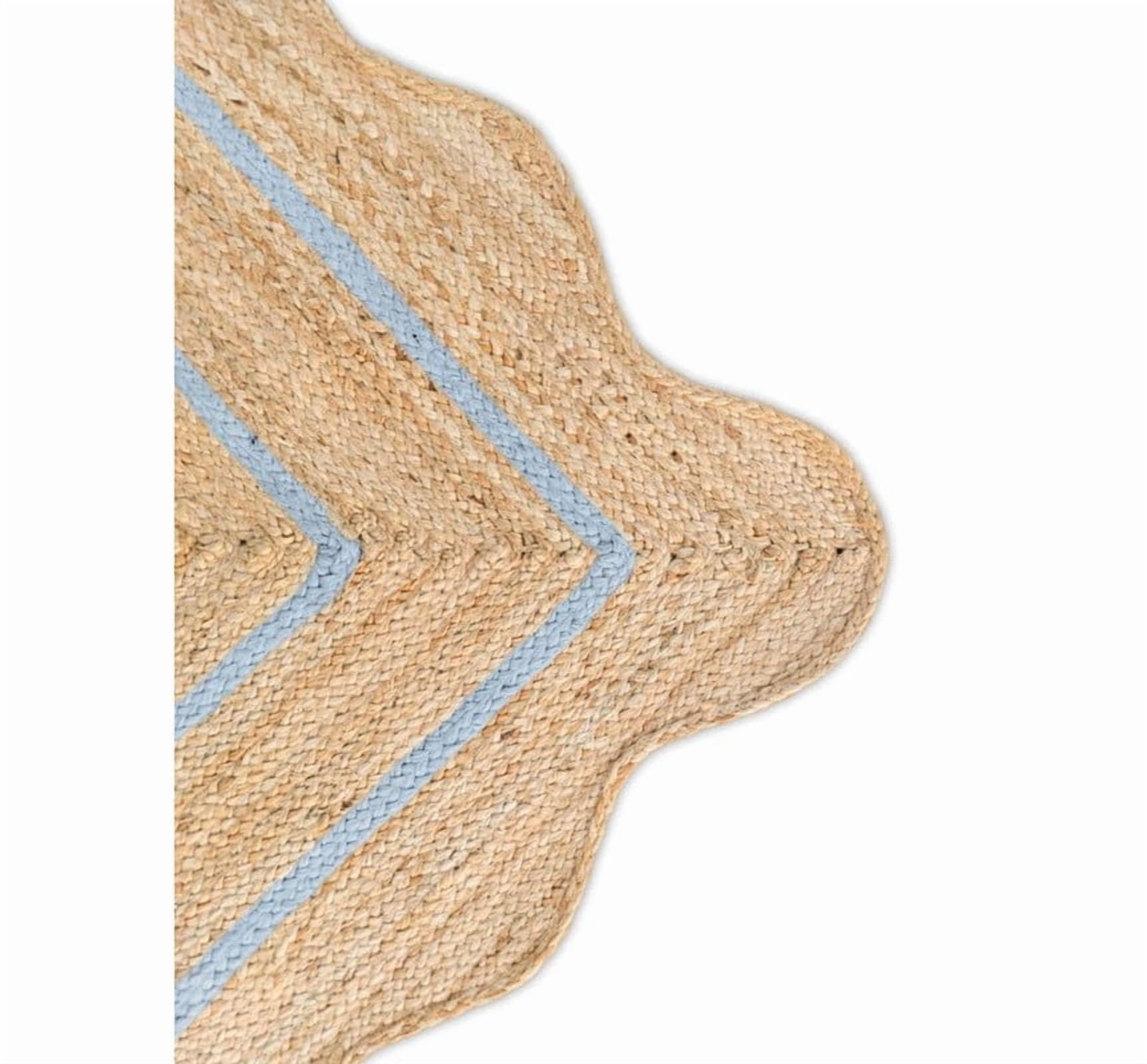 Wave Scalloped Natural Jute Rug, Handmade Boho Farmhouse Braided Eco-Friendly Indoor Carpet for Living Room, Bedroom, Hallway, Gray, 9 X 12 FT