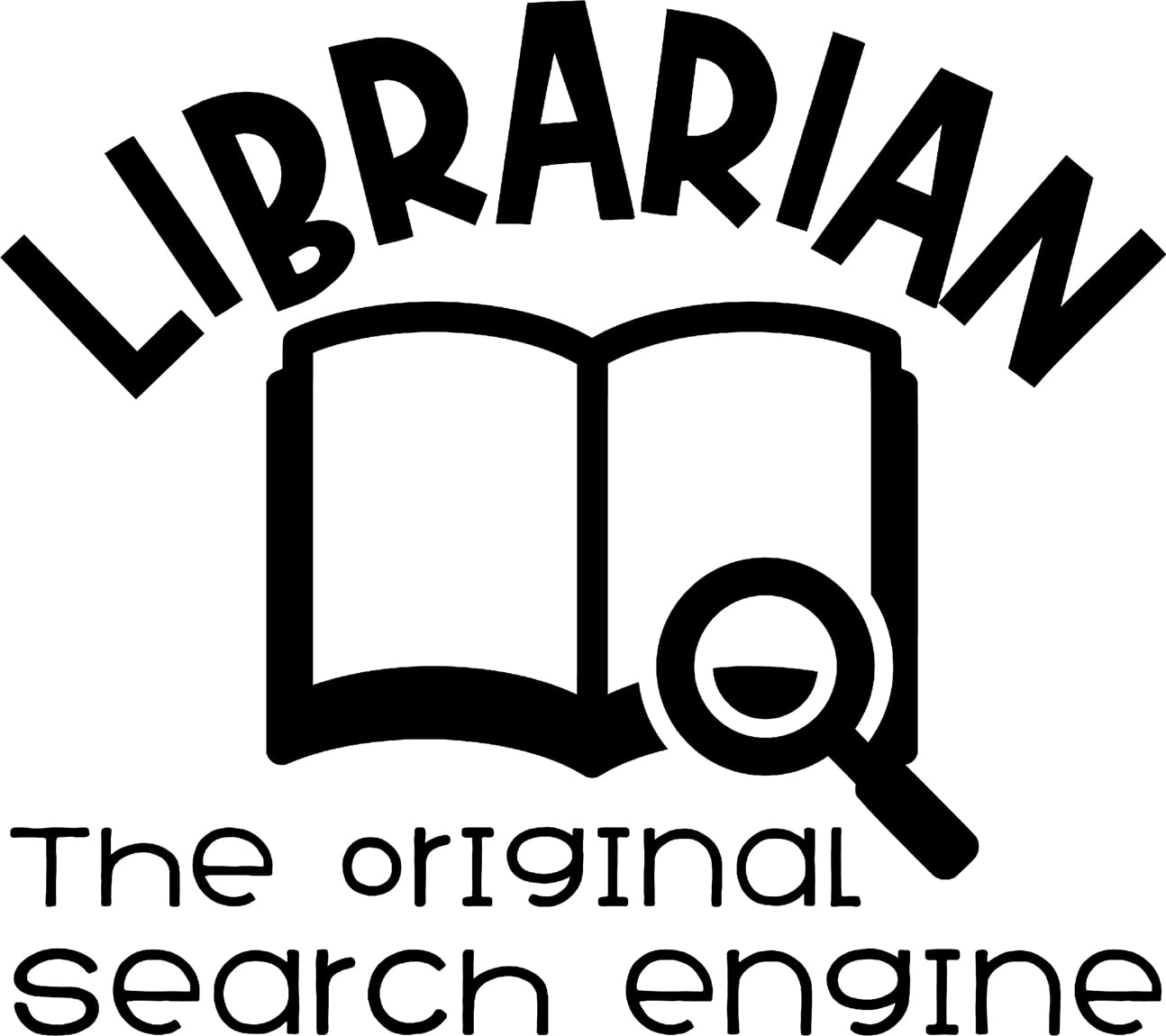 Librarian Original Search Engine Funny Humor Career Job Books l Wall Decals  for Walls Peel and Stick wall art murals Black Large 36 Inch 