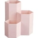 thumbnail image 1 of Olla multifunción hexagonal creativa para guardar brochas de maquillaje, pinceles, bolígrafos, papelería - decoración de oficina - rosa rosa, 1 of 5