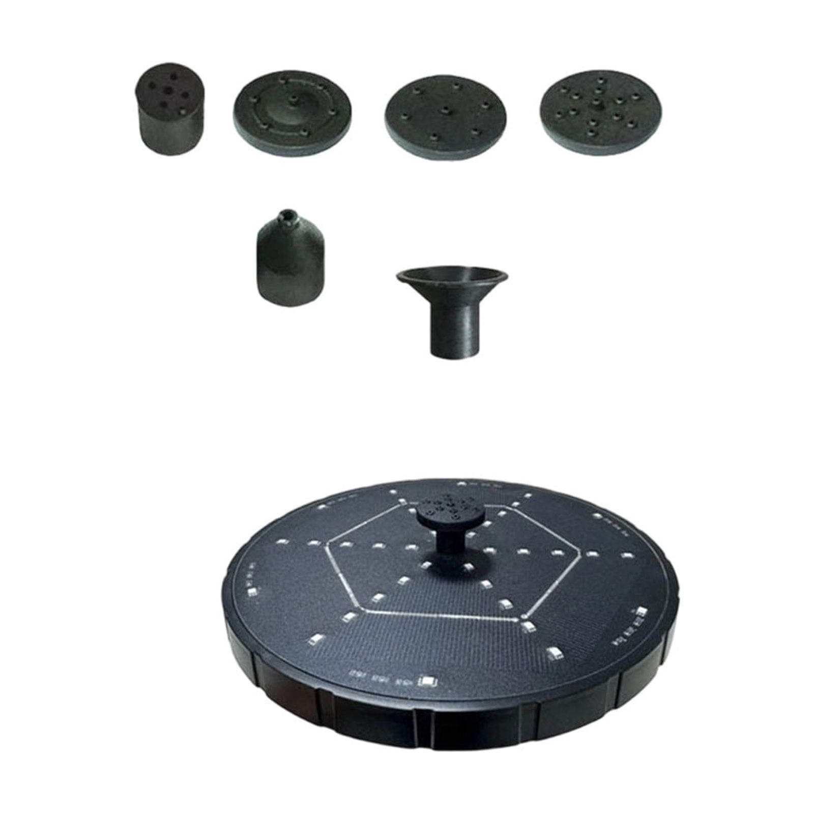 Virelaxpo Solar Powered Outdoor Fountain with LED Lights 5 Spray Nozzles Adapter for Garden Patio Backyard Water Feature Decor