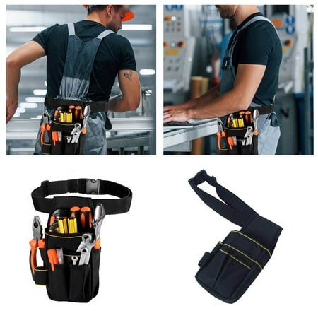 

Home Essential Tools Hardware Tools Bag For Hardware Tools Small Waist Bag Tool Bag In 600D Canvas With Adjustable Nylon Belt For Electrician Carpenter Technician