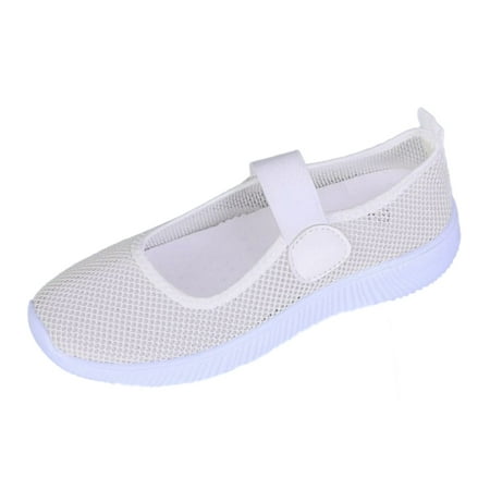 

nsendm Female Shoes Adult Womens Casual Slip on Shoes Print Slip On Lightweight Ladies Knitting Mesh Fabric Upper Low Top Casual Sandals for Women White 9