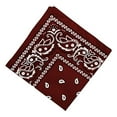 thumbnail image 4 of Paisley Vaquero Bandana Bufanda de la Cabeza de Cuello de la Rojo vino Hugo Bandana de algodón con estampado de cachemira, 4 of 6