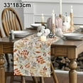 thumbnail image 2 of Beige Eucalyptus Leaves Fall Table Runner, Seasonal Autumn Kitchen Dining Table Decoration for Outdoor Home Party 13x72 Inch - Style 1, 2 of 5