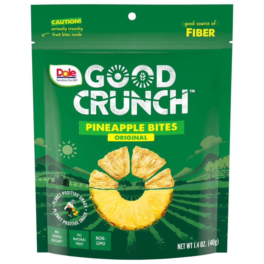 (2 pack) Dole Good Crunch Original Pineapple Bites, Made with All Natural Fruit, 1.4 oz
