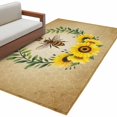 thumbnail image 6 of Sunflowers Kitchen Runner Rug 2.7x5 Washable Runners for Hallway Non Slip Farmhouse Bees Spring Summer Watercolor Floral Leaf Large Area Rug Indoor Floor Carpet for Bathroom Laundry Entryway Bedroom, 6 of 8