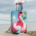 thumbnail image 5 of Cauagu Tropical Flamingo Pool Float Print Travel Luggage Cover,Travel Dust-proof Suitcase Cover Softside Suitcase Protector for 18-32inch,Not Included Suitcase, 5 of 8