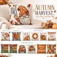 thumbnail image 2 of Throw Pillows Covers 4 Pack, Fall Seasonal Decor Indoor Outdoor Home Decor Farmhouse Style Gift with Fall Scarecrow Decor Sunflower White Pumpkin, 2 of 9