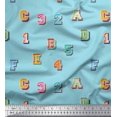 thumbnail image 1 of Soimoi Moss Georgette Fabric Numbers & Alphabets Text Decor Fabric Printed Yard 42 Inch Wide, 1 of 3