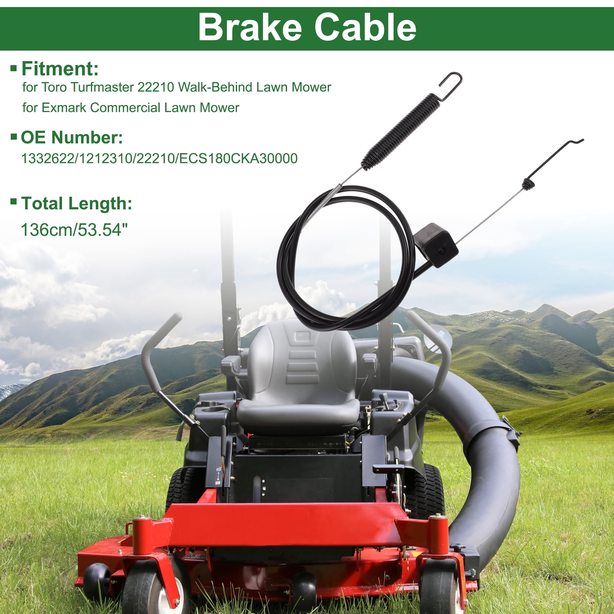 Unique Bargains 1332622 Brake Cable for Toro for Turfmaster for Exmark 30" Mowers