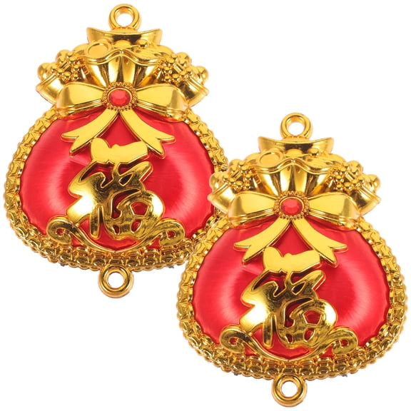 Masteelf Chinese New Year Pendant for Decor Made of Plastic in Assorted Color Creates Festive Atmosphere 2pcs