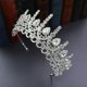 thumbnail image 3 of Zhuge Tiara de boda para novia, diadema de princesa, corona de novia, joyería para el cabello con diamantes de imitación de cristal, decoración para novia, cumpleaños, graduación, boda (plateada), 3 of 5