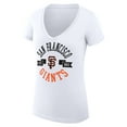 thumbnail image 2 of Women's G-III 4Her by Carl Banks White San Francisco Giants Super-Slim Fit Lightweight City Graphic V-Neck T-Shirt, 2 of 5
