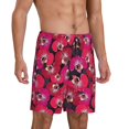 thumbnail image 2 of Pofeuu Orchids Flowers Print Men's Soft Woven Elastic Waistband Sleep Pajama Short-Medium, 2 of 6