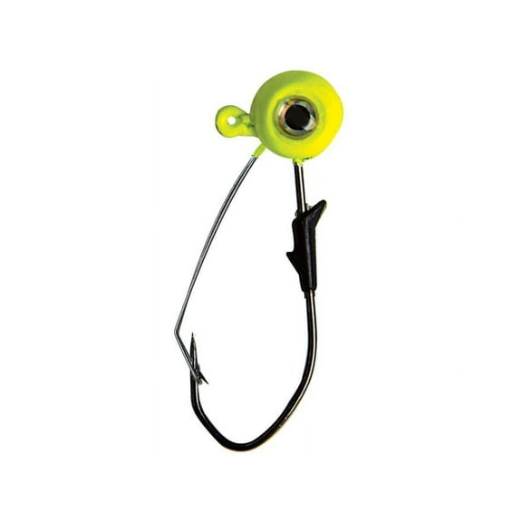 Eagle Claw Lazer Sharp Pro-V Weedless Eagle Eye 1/4oz Round Ball Jighead Chartreuse