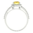 thumbnail image 4 of 1.935 ctw with Simulated Diamond Halo Accents Anniversary Ring for Women | Emerald Cut Natural Citrine | Hyperallergenic Solid 18K White Gold, 4 of 5