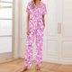 thumbnail image 2 of Sexy Pijama Conjunto para las Mujeres Impreso Bolsillo Pantalones de Manga Corta, Traje Suelto Casual para el Hogar Y el Salón, 2 of 9