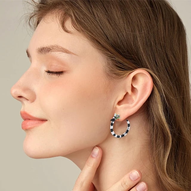Fiudx Pendientes de Serpiente, Aros Únicos con Túnel de Imitación de Gusano de Arena, Diseño de Aleación Multicolor, Accesorio Llamativo de Halloween, Fiestas de Disfraces, Fanáticos de Las Películas