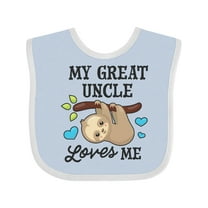 Inktastic My Great Uncle Loves Me with Sloth and Hearts Boys or Girls Baby Bib