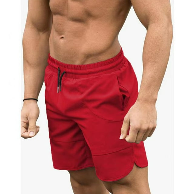 Plebaso Men's Quick Dry Workout Shorts Gym Running Short Pants Casual Drawstring Lightweight Athletic Shorts