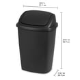 thumbnail image 2 of Trash Can Swing Top Trash Can 7.5 Gallon for Kitchen Black Easy to Clean Surface Durable Polypropylene Plastic 1, 2 of 4