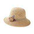 thumbnail image 3 of Hot Sales Under $5 Khaki Sun Hat Women GIJNRIUIUA Women's Hat Large Brim Sunshade Hat Hollow Breathable Fisherman Hat Decoration Can Be Folded Summer Hats, 3 of 3