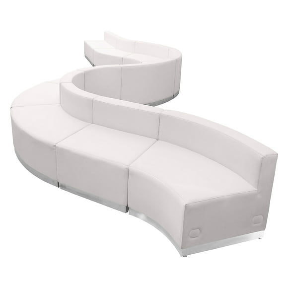 Flash Furniture ZB-803-400-SET-WH-GG 10 Piece Modular Reception Sofa Set - LeatherSoft Upholstery, White- Set
