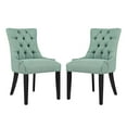 thumbnail image 2 of Modway Regent 20.5" Tufted Fabric Dining Side Chair in Laguna Green (Set of 2), 2 of 5