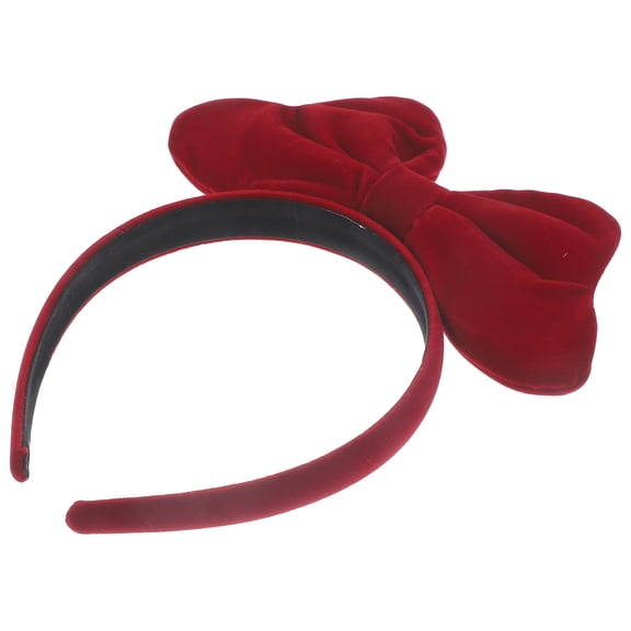 ETHZZLE 1Pc Red Bowknot Velour Hairband Fashion Hair Hoops for Festival and Banquet Use