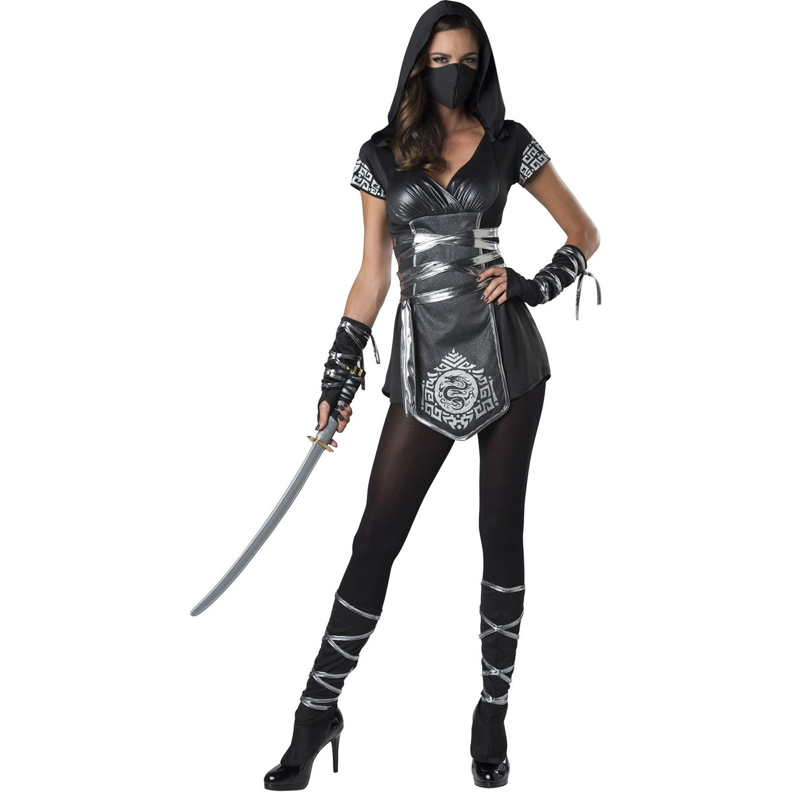 Women/Girls Ninja Cosplay Jumpsuit Warrior Halloween Costume Fancy Dress hlw3 