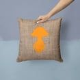thumbnail image 2 of Carolines Treasures BB1089-BL-OR-PW1414 Jellyfish Burlap and Orange   Canvas Fabric Decorative Pillow BB1089 14Hx14W, 2 of 4