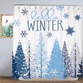 thumbnail image 1 of Winter Shower Curtain, 72"X72" Christmas Tree Shower Curtain, Blue Christmas Snowflake Shower Curtain with Hooks, Christmas Bathroom Decor, Waterproof Washable Polyester Holiday Xmas Bathroom Set, 1 of 6