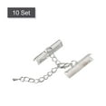 thumbnail image 3 of 10Set Ribbon Crimp Clamp Ends Lobster Claw Clasps & Chain 25mm Silver Tone for DIY, 3 of 6