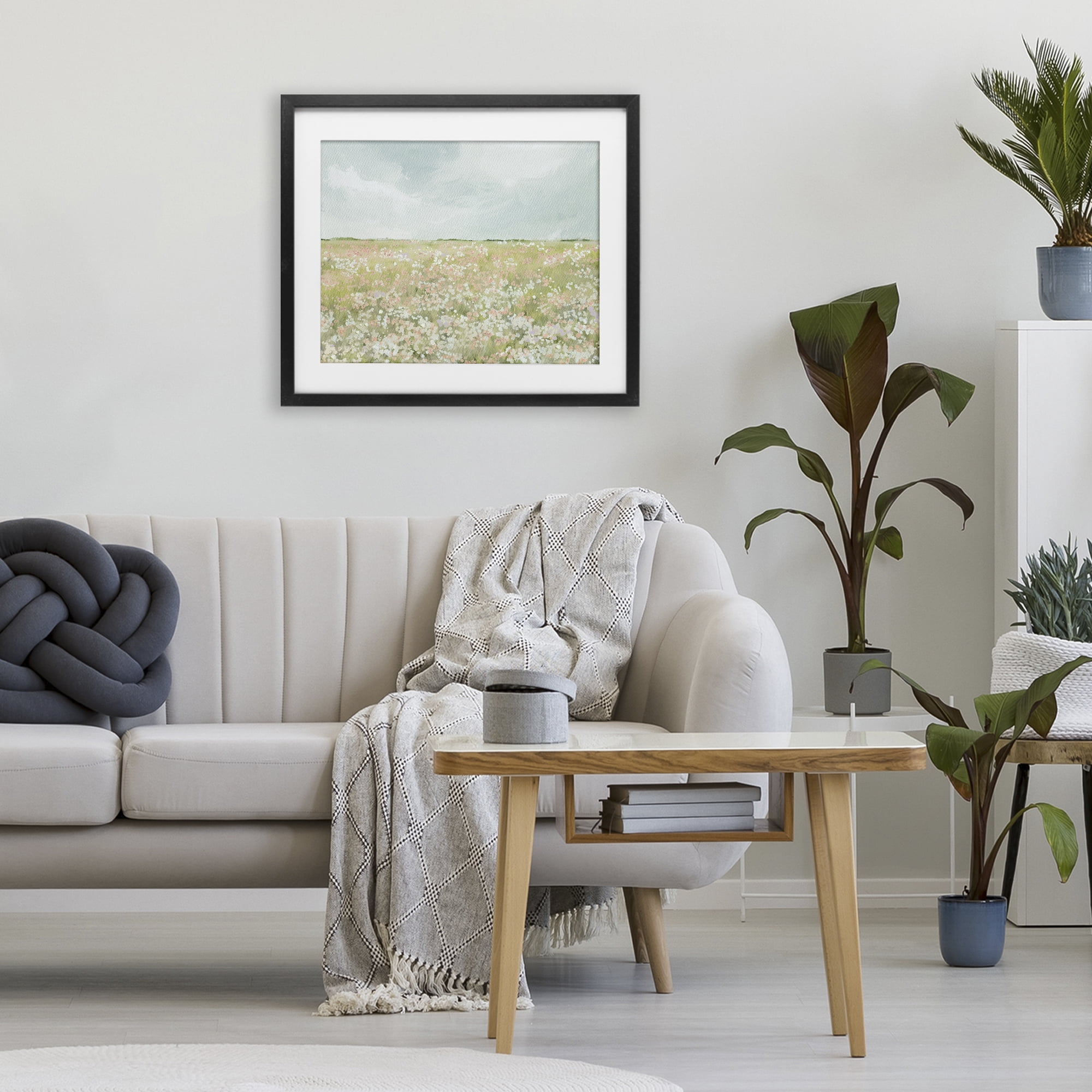 Stupell Industries Budding Field Scenery Black Framed Print Under Glass, design by Leah Straatsma