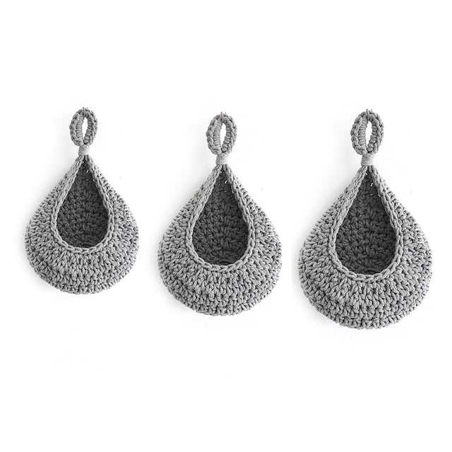 Visland 3Pcs Handmade Woven Fruit Net Bird's Nest Stylish Fine Workmanship Long Lasting Net Bag Spacious Storage Solution