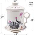 thumbnail image 2 of Chinese Porcelain Tea Mug-4 PCS Kit JingDeZhen Handmade Ceramic Kung Fu Tea Cup with Loose Leaf Tea Brewing System For Home Office Kitchen (Style J), 2 of 7