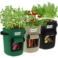 thumbnail image 1 of 3 Pcs Sacs de Culture de Plantes 7/10 Gallons Pots de Culture en Non-Tissé Respirant avec Poignées Robustes et Rabat d'Accès Conteneurs de Jardin Réutilisables, 1 of 9
