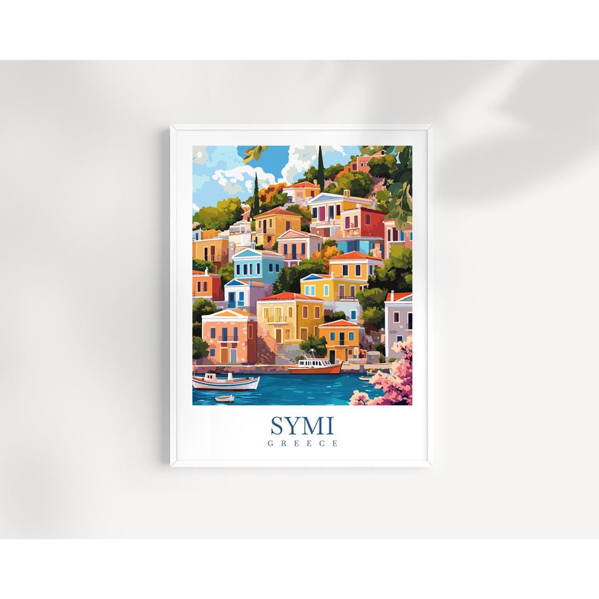 Symi Greece Wall Art Print Island Travel Decor Unframed Paper Print