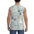 thumbnail image 4 of Uemuo Goose and Doodle Flowers Pattern Men's Sleeveless T-Shirt,Muscle Athletic Tank Top, Moisture-wicking Quick-dry Breathable Classic Tee Top for Gym Run Outdoor Sports-, 4 of 8