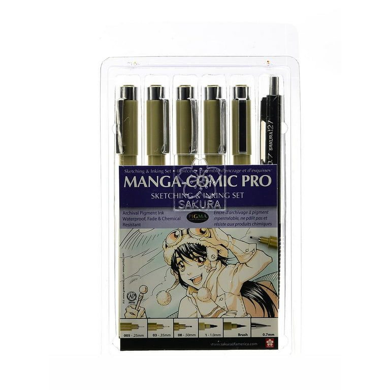 Pigma Manga Comic Pro Black Pen Set