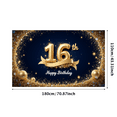 thumbnail image 3 of Rose Gold Glitter Sweet 16 Birthday Banner Decorative Design Event Backdrop for Birthday Celebration Teen Party, 3 of 8