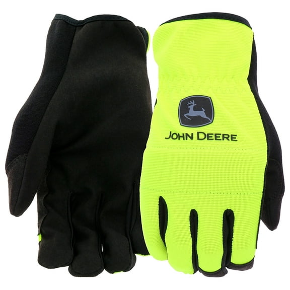 John Deere Men's XL Synthetic Leather Hi-Vis Work Glove JD86018-XL
