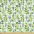 thumbnail image 2 of Botanical Fabric by the Yard, Leafy Branches and Herbs on a Plain Background, Decorative Upholstery Fabric for Chairs & Home Accents, Violet Apple Green by Ambesonne, 2 of 5