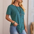 thumbnail image 4 of Women Short Sleeve Round Neck Shirts Summer Fashion Basic Tee, 4 of 9